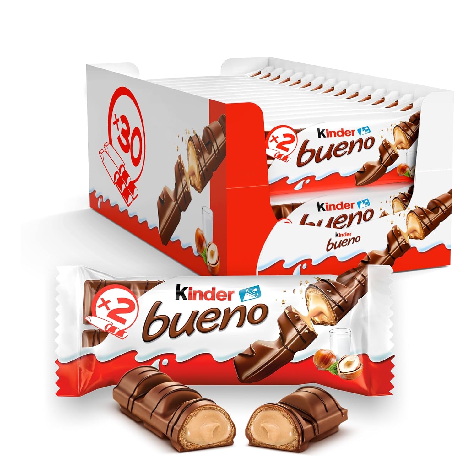 Kinder Bueno Mini – Knusprige Waffel-Schokoriegel, Milchcreme und Haselnüsse und feine Milchschokolade – Karnevals-Leckereien – 1 Beutel Mini einzeln verpackte Riegel (1 x 108 g)