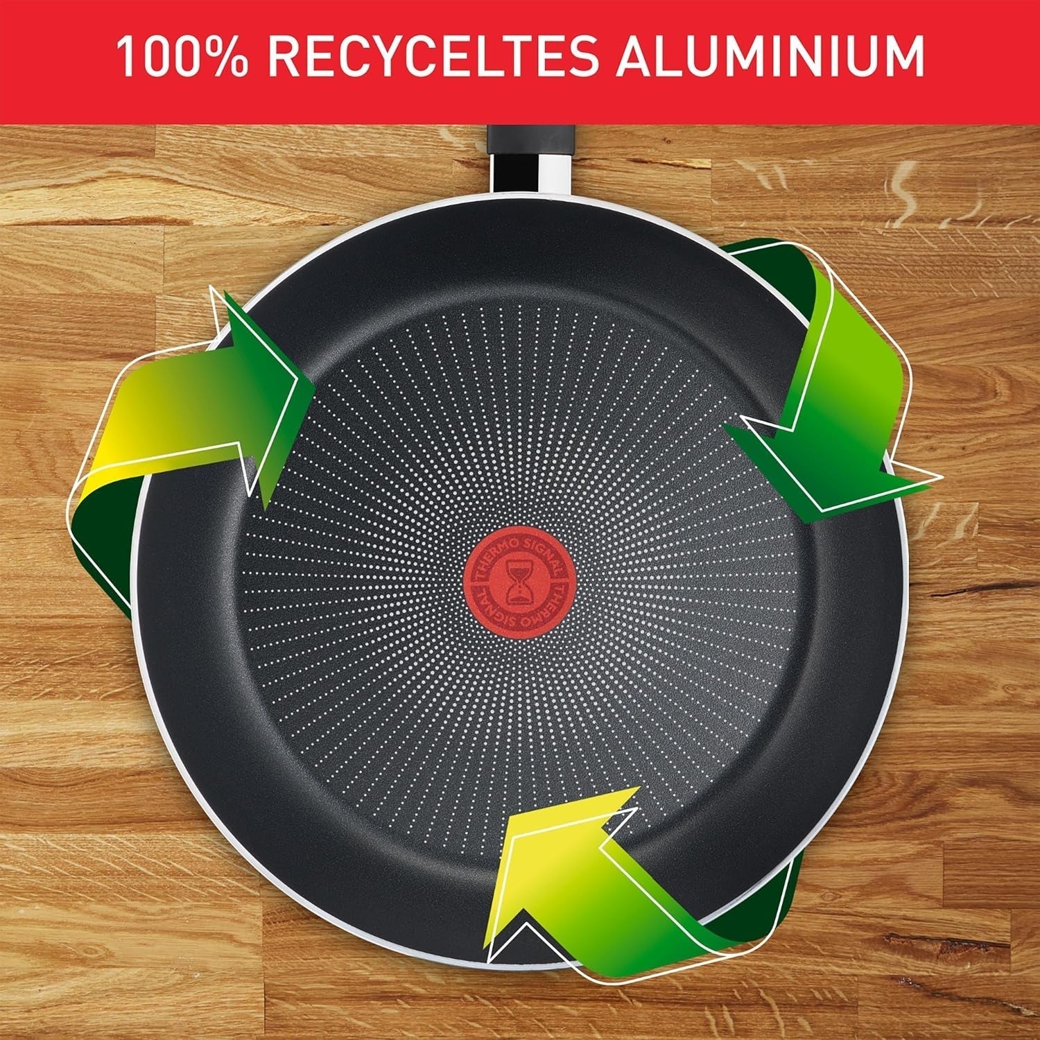 Tefal Recycled on, Pfanne aus 100 % recyceltem Aluminium, Antihaftbeschichtung, Induktionstöpfe und Pfannen Naty Shop