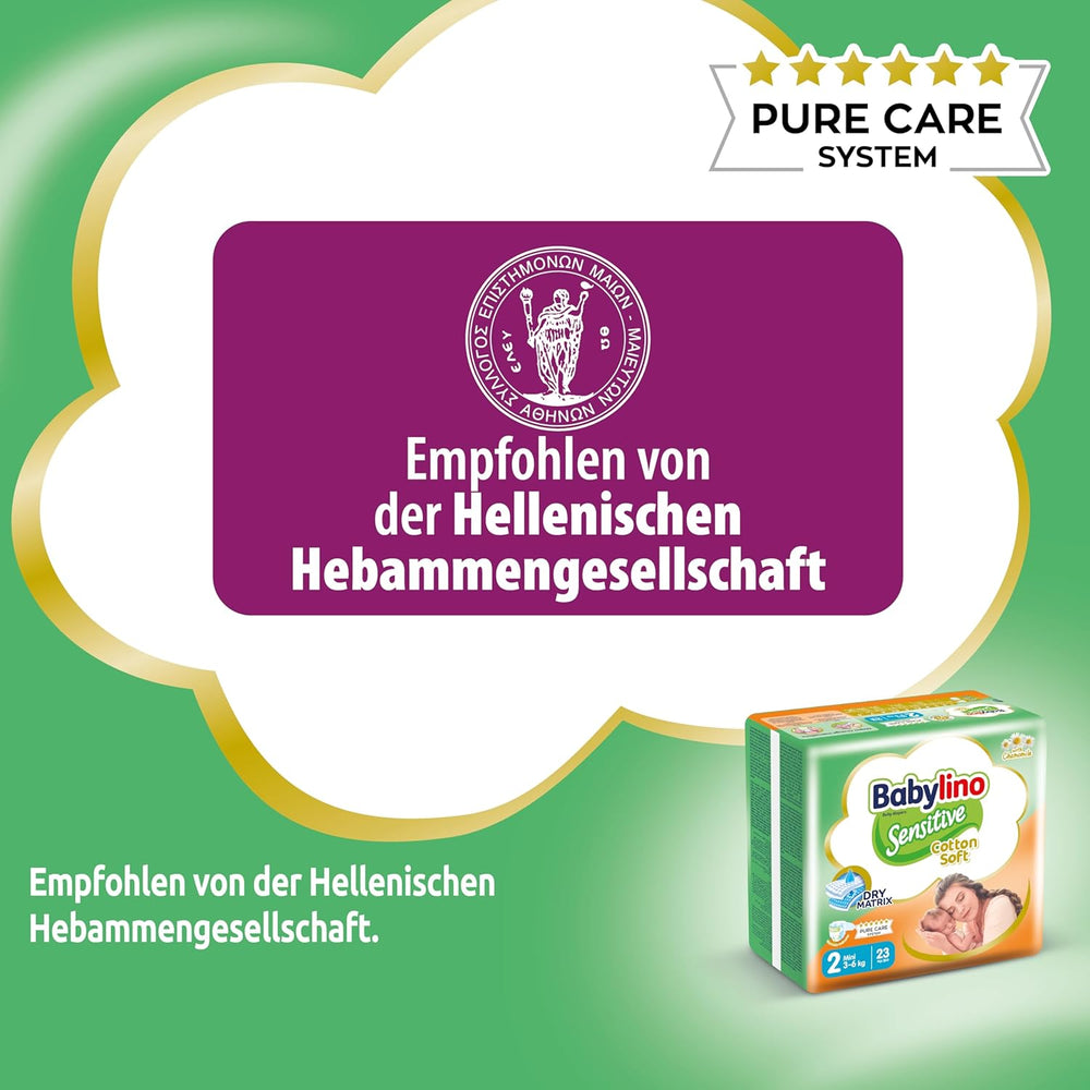 Windeln für empfindliche Babys, Größe 2, Mini (3-6 kg), 192 Windeln