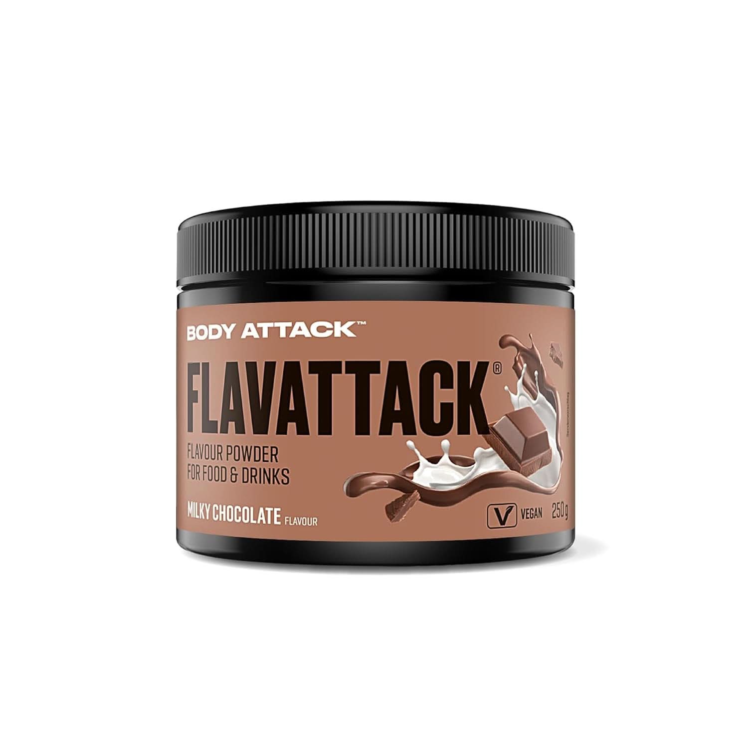 Body Attack Flavattack®, Double Choc Brownie, 250G / 83 Portionen Flavours Naty Shop 250 Gramm Milchschokolade