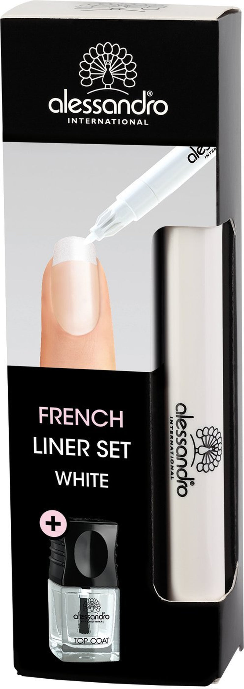 Eyeliner-Set French Liner alessandro Effect Polish, weiß, 1 Packung (3,2 ml + 5 ml)