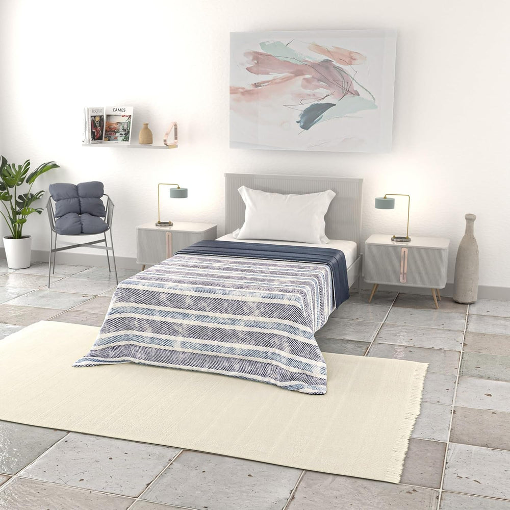 Einfache Sommerdecke, Mikrofaser, Jeansstreifen, 200 x 240 cm. Steppdecken und Steppdecken Naty Shop Jeans mit Streifen 200 x 240 cm