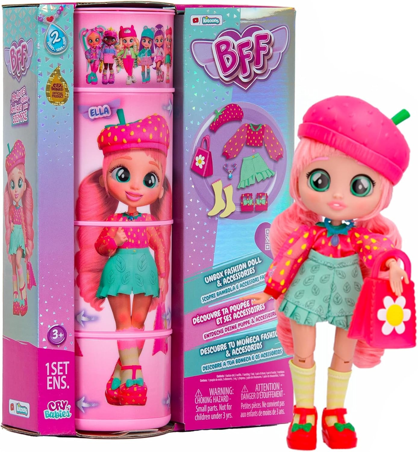 S2 Hannah Modepuppe mit langen Haaren, Stoffkleidung und 10 Accessoires – Spielzeuggeschenk für Mädchen und Jungen ab 5 Jahren