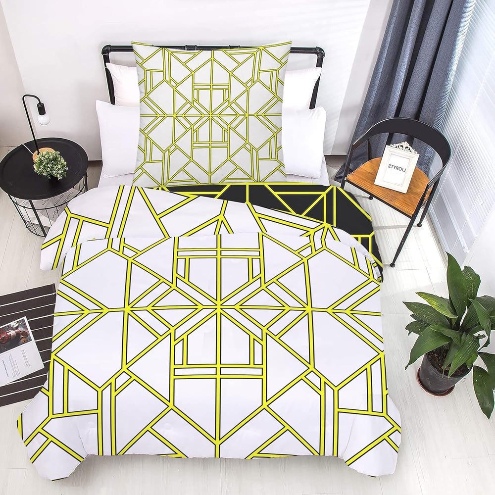 Bettwäsche für Kinder, Jungen, verschiedene Modelle, mit Reißverschluss, Polyester-Mikrofasern. Bettwäsche – Kinder, Naty Shop, geometrische Linien, 135 x 200 cm + 80 x 80 cm