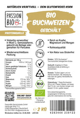PassionBio Bio-Buchweizen 2 kg – wiederverschließbare Verpackung – Rohkostqualität