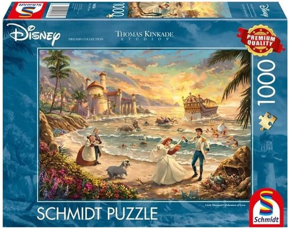 Schmidt Spiele 58036 Thomas Kinkade Disney Die kleine Meerjungfrau Das Fest der Liebe 1000 Teile Puzzle Naty Shop Standardtitel