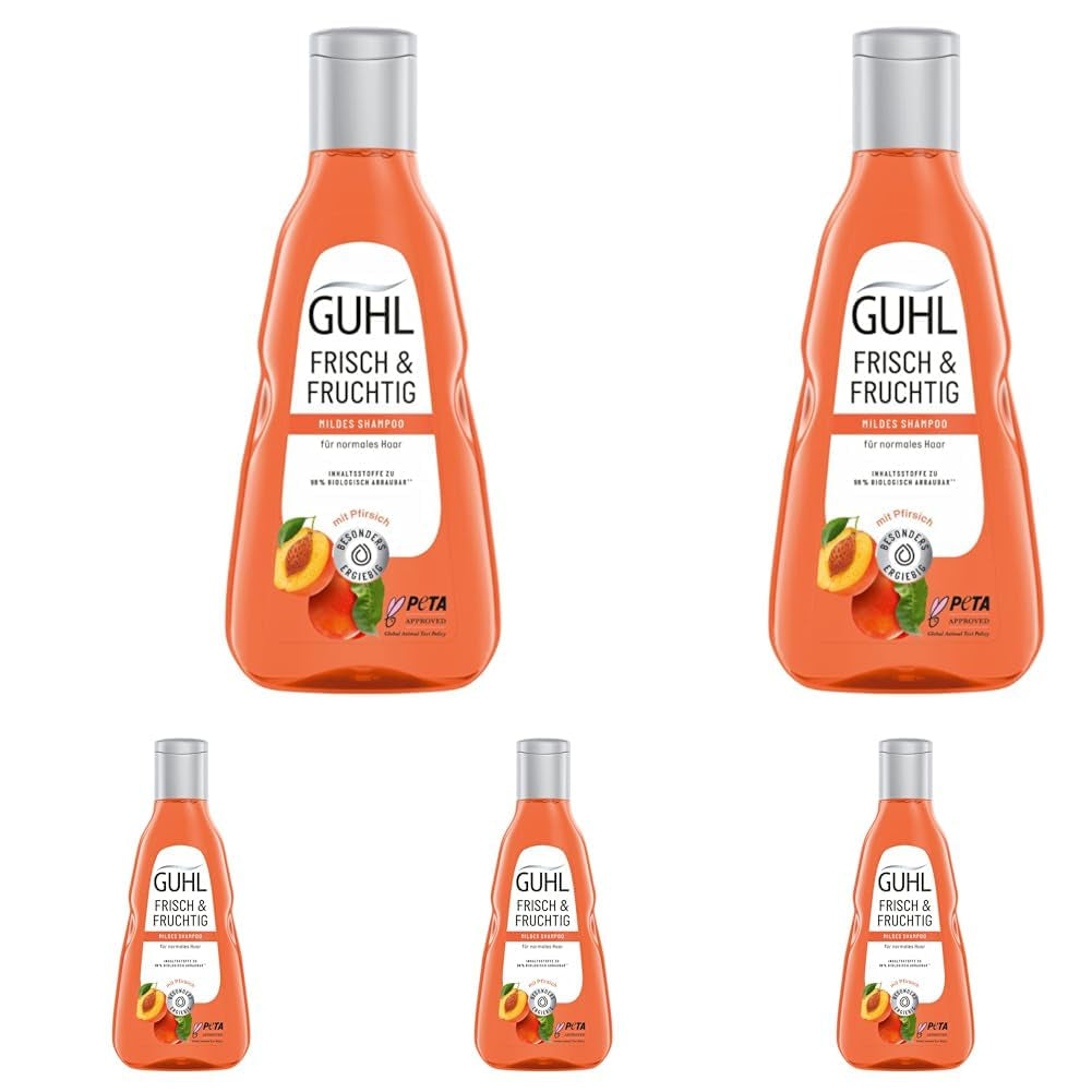 Guhl Fresh & Fruity Shampoo - Inhalt: 250 ml - Haartyp: Normal Dusche und Bad Guhl 5 x 250 ml