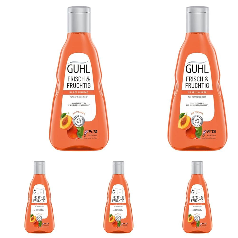 Guhl Fresh & Fruity Shampoo - Inhalt: 250 ml - Haartyp: Normal Dusche und Bad Guhl 5 x 250 ml