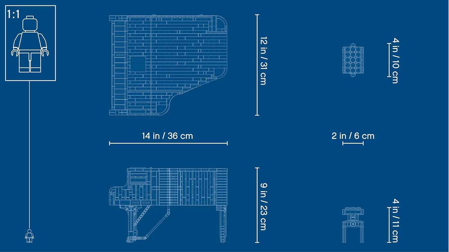 LEGO Ideas Konzertflügel (21323); Bauset; Ihr eigener Konzertflügel; tolles Modellbauprojekt geschätzt Pianisten, Musiker, Musikliebhaber oder Bastler (3.662 Teile)