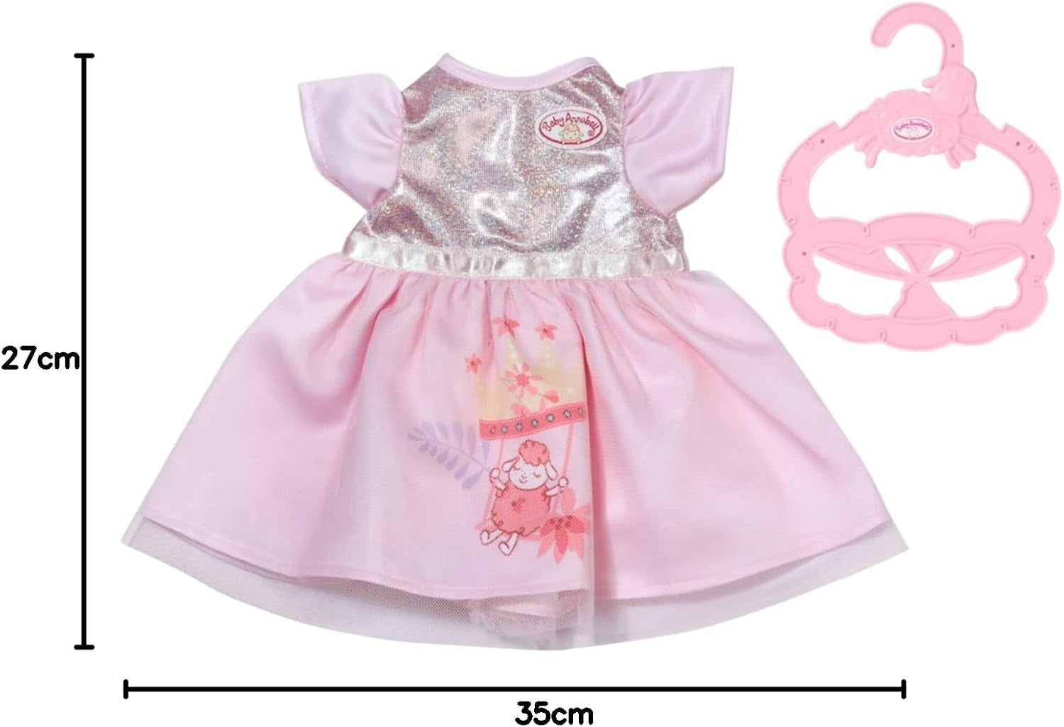 Baby Annabell Little Sweet Puppenkleid Prinzessin mit Glitzer und Tüll, für 36 cm Puppen, 707159 Zapf Creation