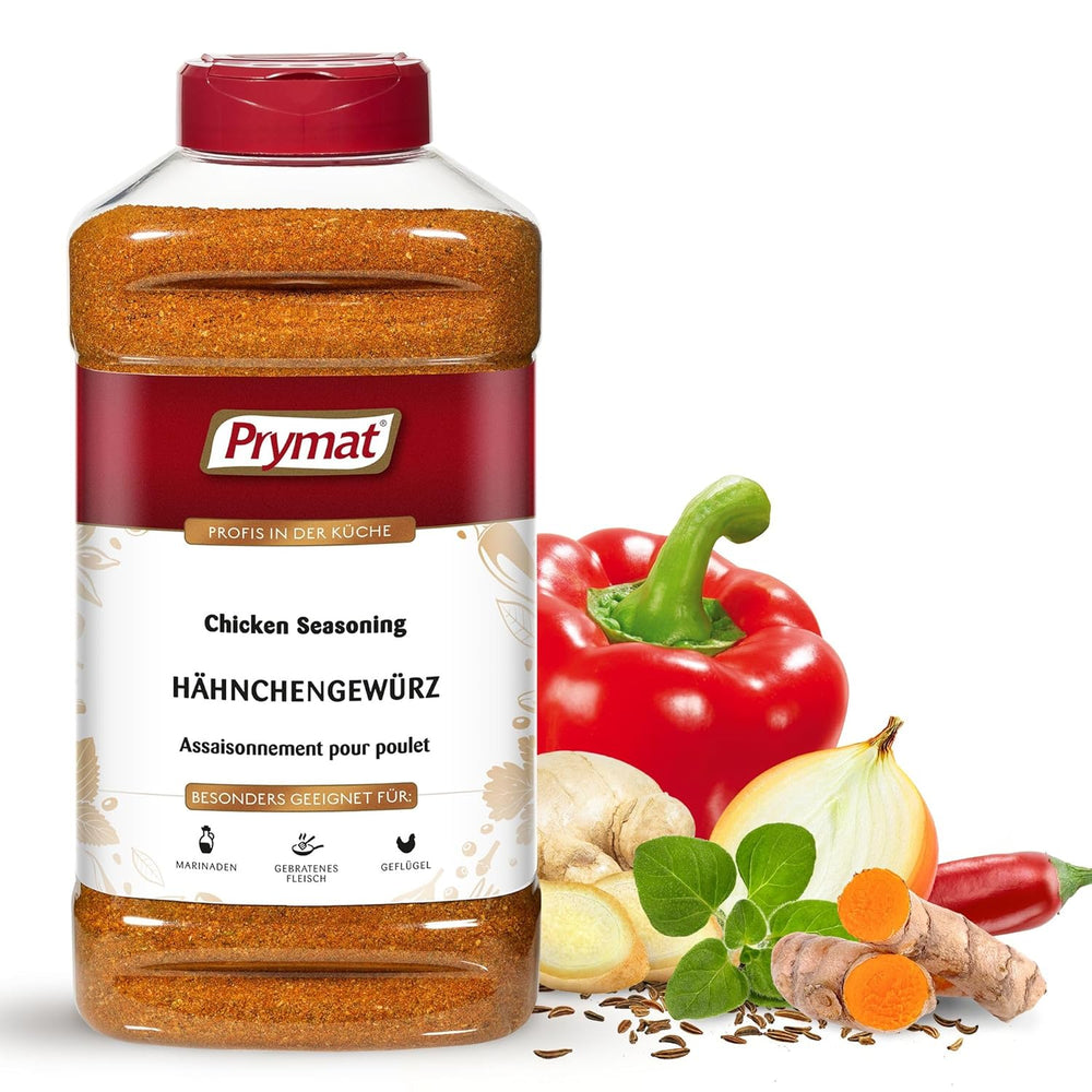 Prymat Hähnchengewürz 1100g, Gewürzmischung für Hähnchen, Truthahn, Ente, Gans, Grillgewürze, Marinade für Fleisch im Streuer