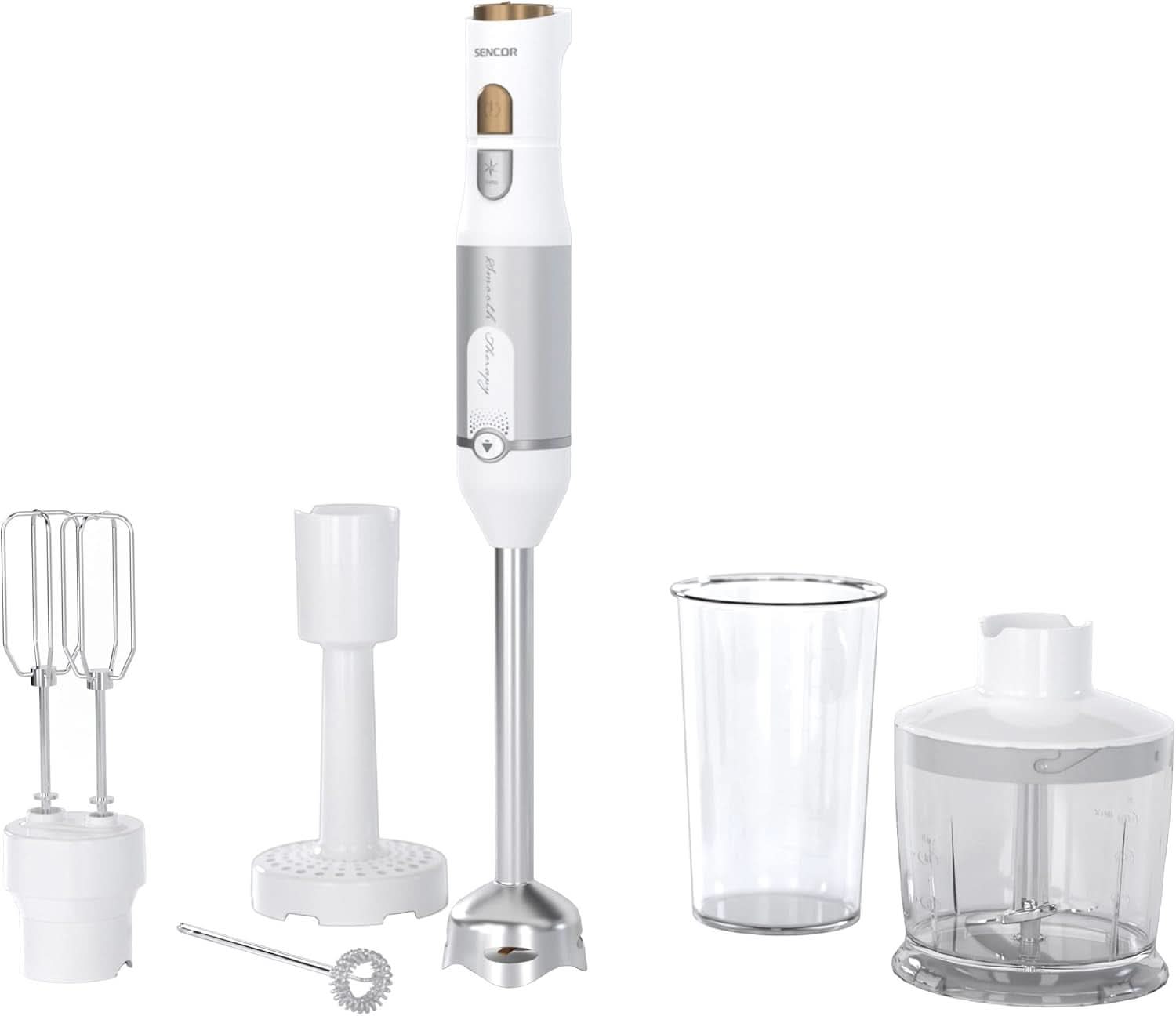 Sencor Multifunktionaler Standmixer, Ultra-Leistungsstark, 6 in 1, 1200 W, Mit Doppel-Schneebesen, Zerkleinerer & Mousseur, Kartoffelstampfer, Quadblade-Klingen Aus Titan, Stufenlose Bucatarie Naty Shop