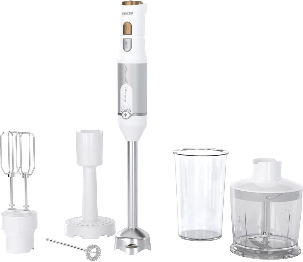 Sencor Multifunktionaler Stabmixer, Ultra-Leistungsstark, 6 in 1, 1200 W, Mit Doppel-Schneebesen, Zerkleinerer & Mousseur, Kartoffelstampfer, Quadblade-Klingen Aus Titan, Stufenlose Bucatarie Naty Shop