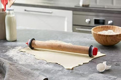 67142 Teigroller Buchenholz 34 cm mit Weinring, Holz, Braun, 42 x 6 x 6 cm