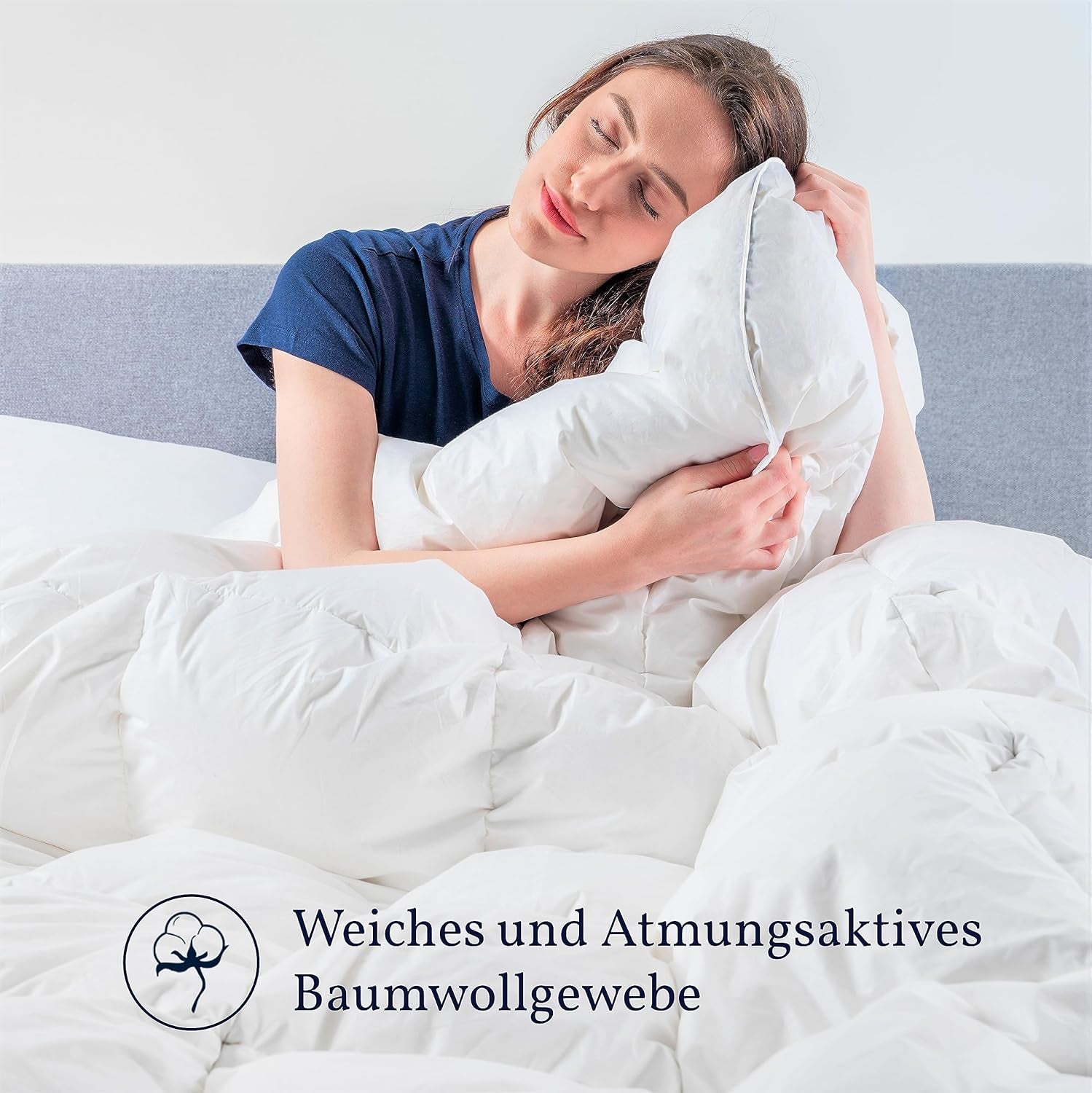 Nordic Paradise - Bequeme Steppdecke - 50 % deutsche Entendaunen - Warme Winterdecke - 200X200 cm Steppdecken und Steppdecken Naty Shop