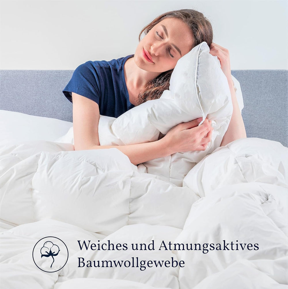 Nordic Paradise - Bequeme Steppdecke - 50 % deutsche Entendaunen - Warme Winterdecke - 200X200 cm Steppdecken und Steppdecken Naty Shop