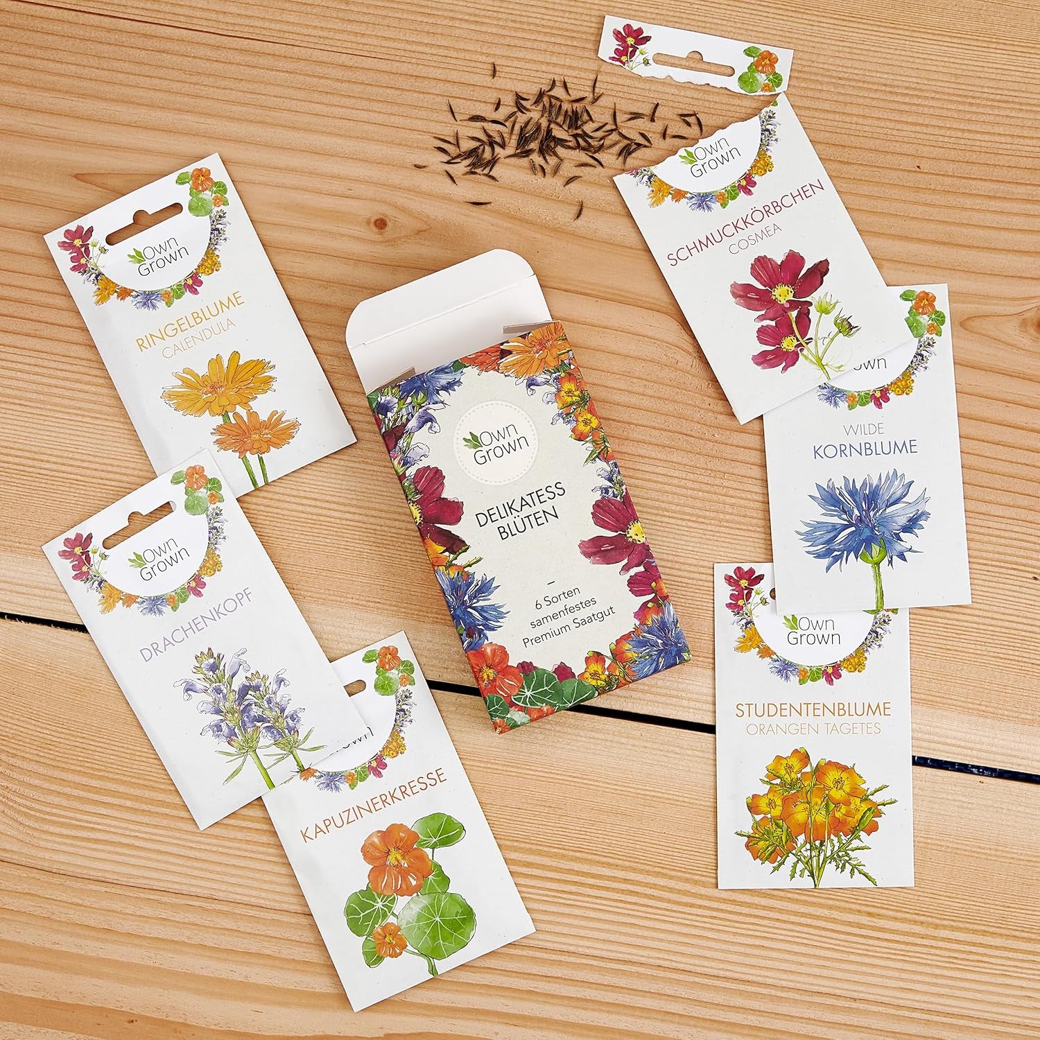 Cosmos-Samen (gefleckt): Premium-Cosmos-Samen für 100 blühende Cosmos-Pflanzen – Essbare Blumensamen – Bunte Blumensamen – Wildblumensamen von OwnGrown