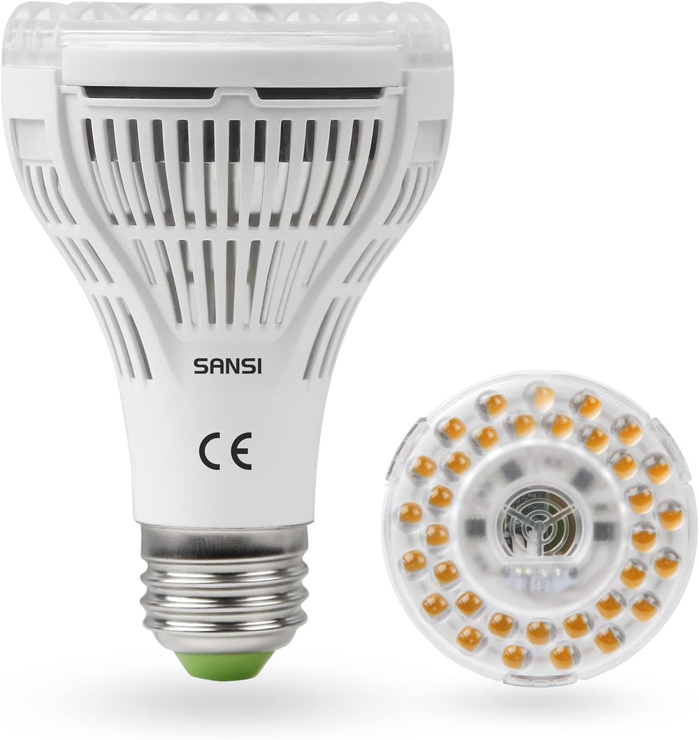SANSI 36 W Vollspektrum E27 LED-Wachstumslicht für Zimmerpflanzen, hohe PPFD-Wachstumslampen für Gewächshaus, Garten, Blumen, Gemüse, Hydrokultur, Größe Ø 11,5 x 13,3 cm