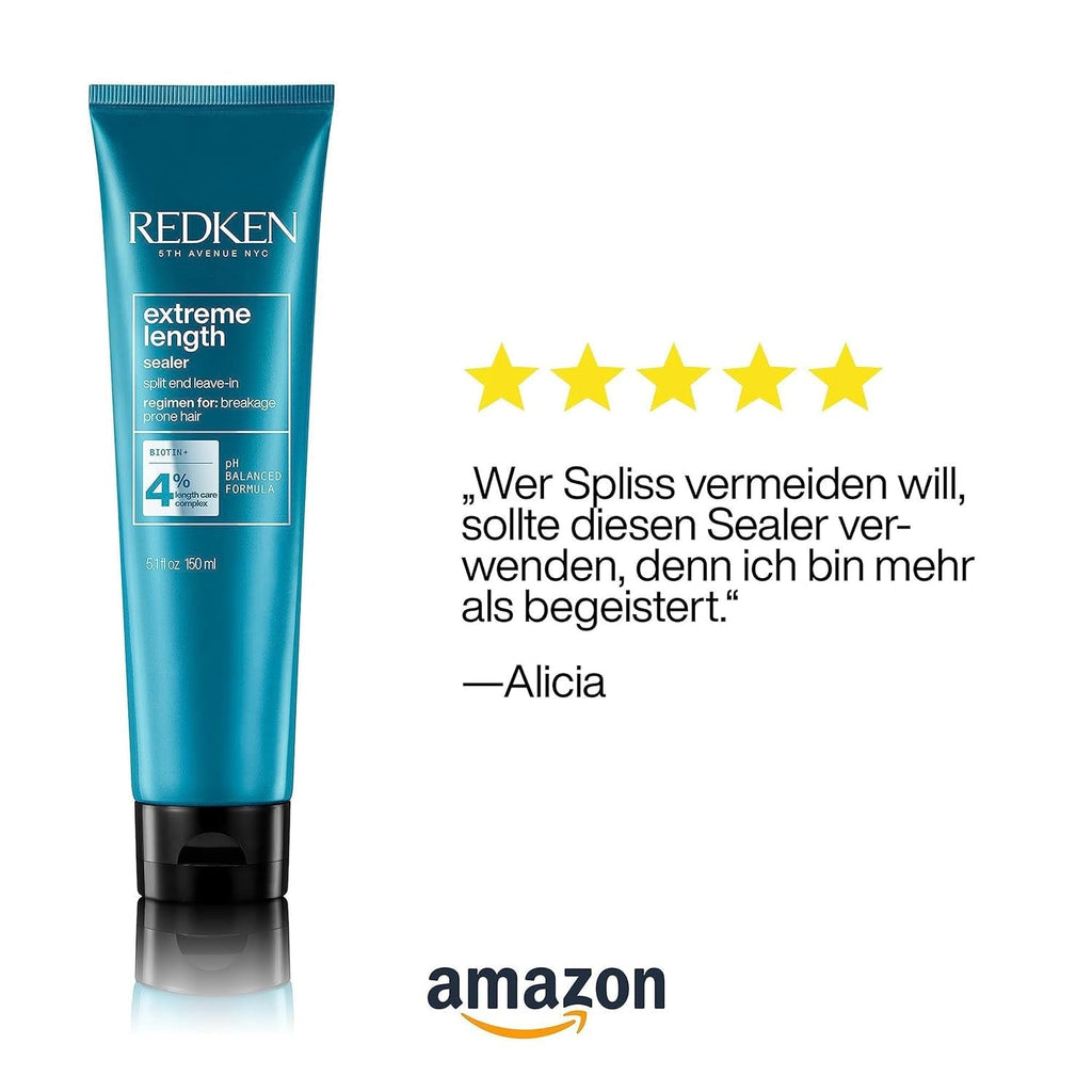 Mască de păr Redken pentru păr lung și puternic, Repară și regenerează, Împotriva ruperii părului, Cu biotină și proteine de soia, Extreme Length Sealer, 150 ml Masca de par Naty Shop