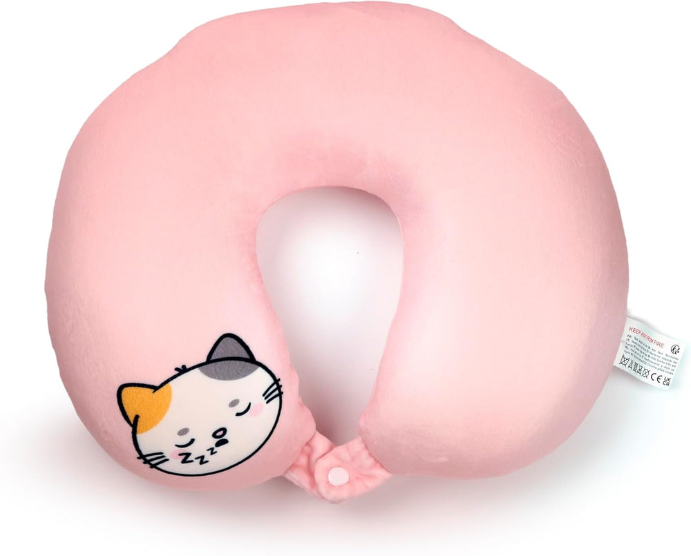 Puckator Swapseazzz pernă de călătorie cu pluș, 2 în 1, Lola La Gatta, alb, standard Perne calatorie Naty Shop