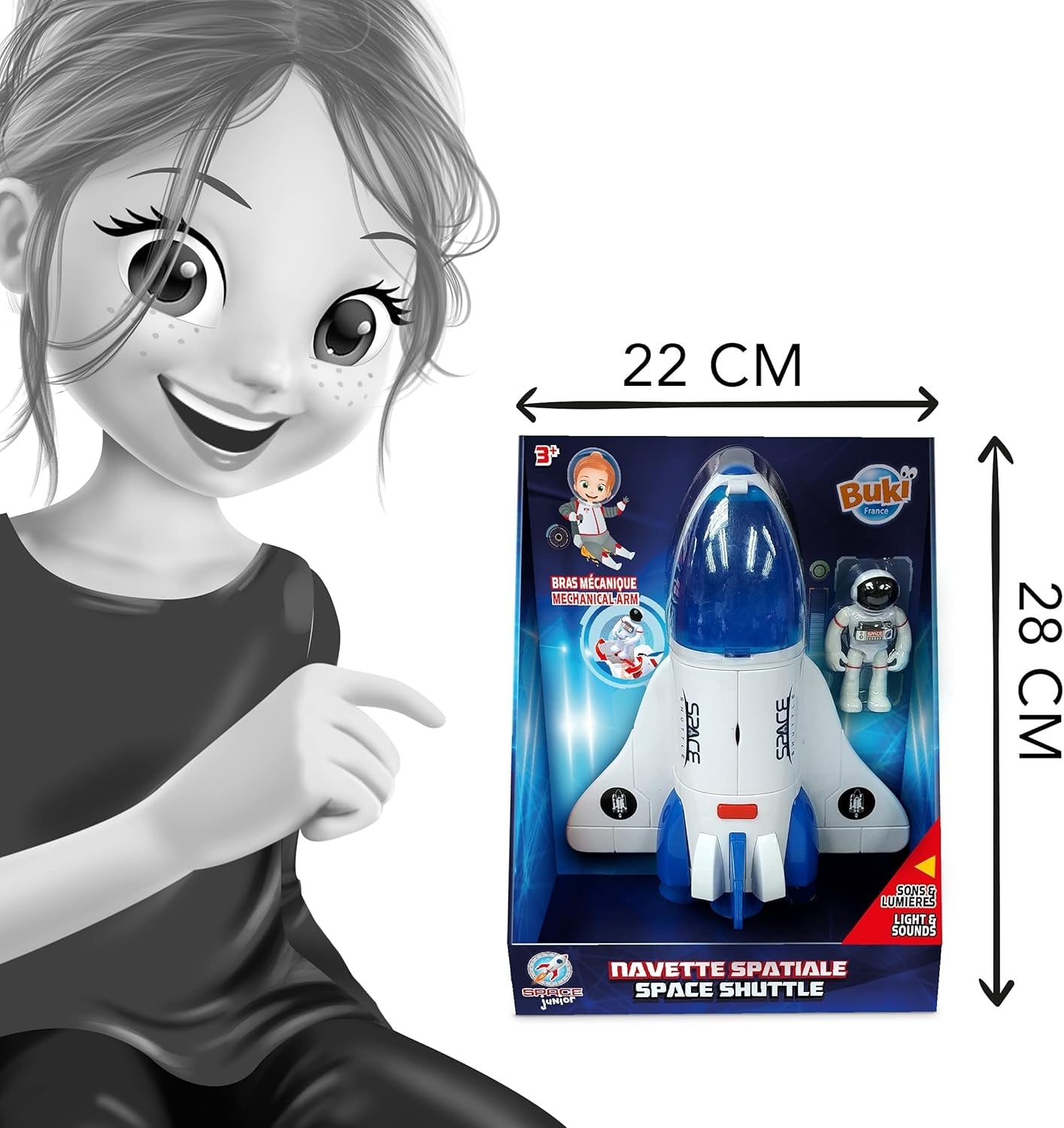 Buki A2201777 Astronaut Soffitte, multicolor, 20 x 24 x 9 cm Jucarii Bebe Naty Shop