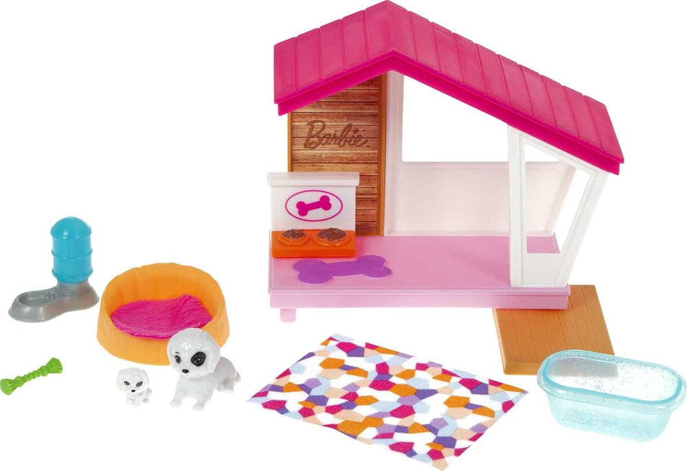 Barbie GRG78 – Mini-Spielset mit 2 Hunden, Hundehütte und Zubehör, Geschenk für Kinder von 3–7 Jahren. Naty Shop Dolls Standardtitel