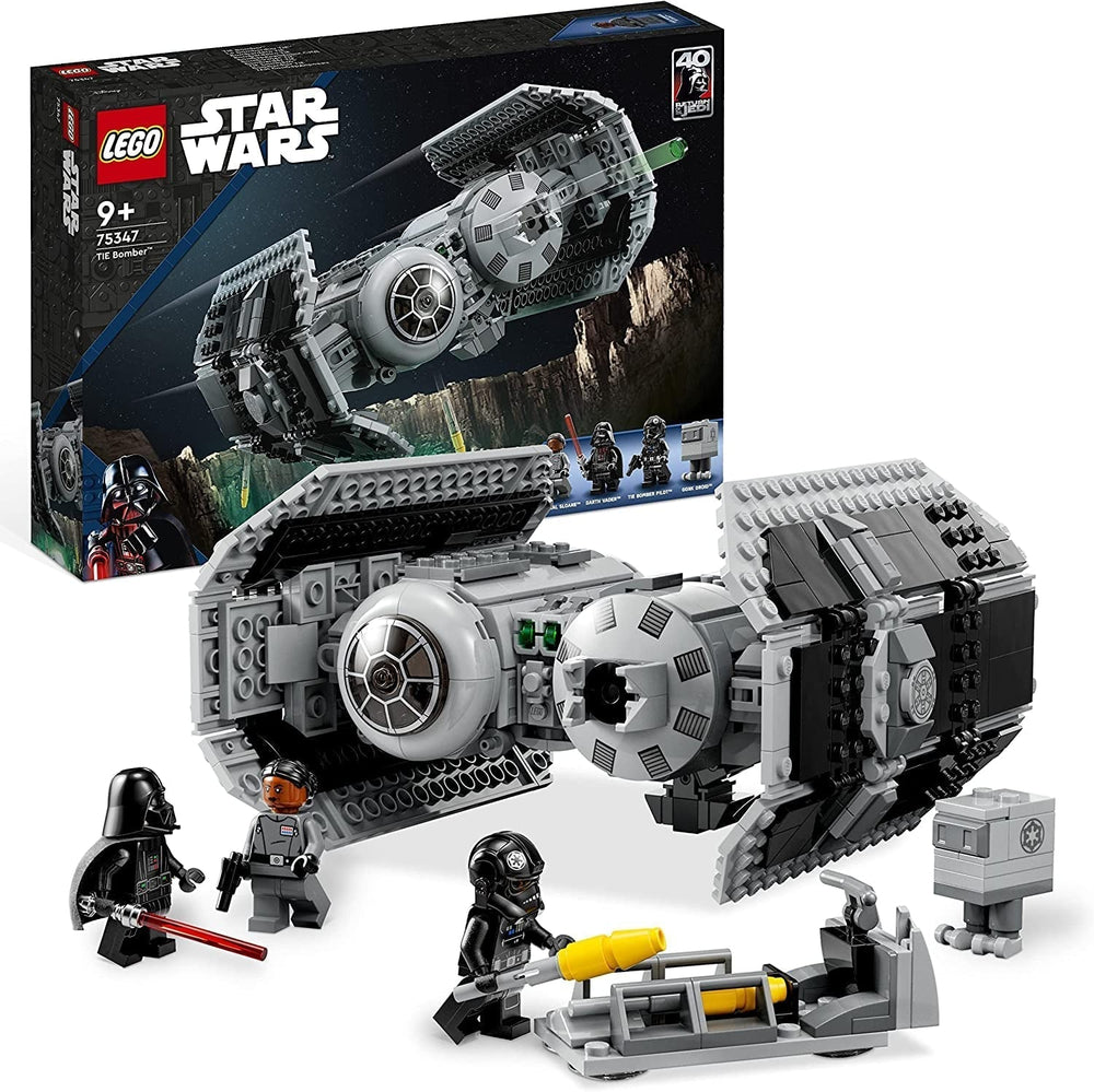 LEGO Star Wars TIE-Bomber-Modellbausatz mit Darth Vader-Minifiguren mit Lichtschwert und Gonk-Droide, Starfighter-Bauspielzeug als Geschenk 75347 Bausets Beuche den LEGO-Store Single