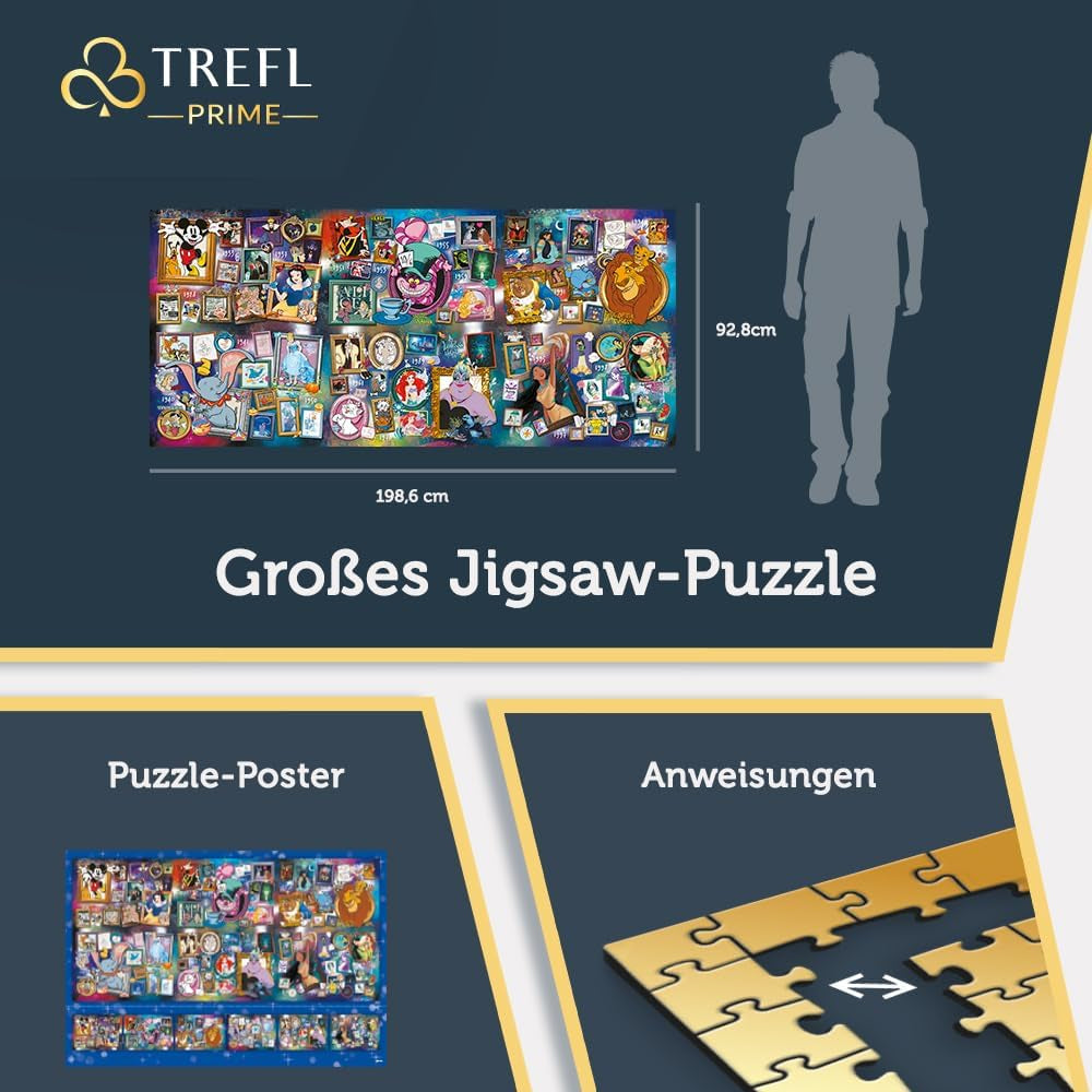 Trefl 81020 9000 piese, Puzzle jigsaw mare, Cel mai gros carton, Organic, EKO, Colaj cu personaje de basm, Divertisment pentru adulți și copii de la 12 ani, Disney, cea mai mare colecție Disney Puzzle Naty Shop