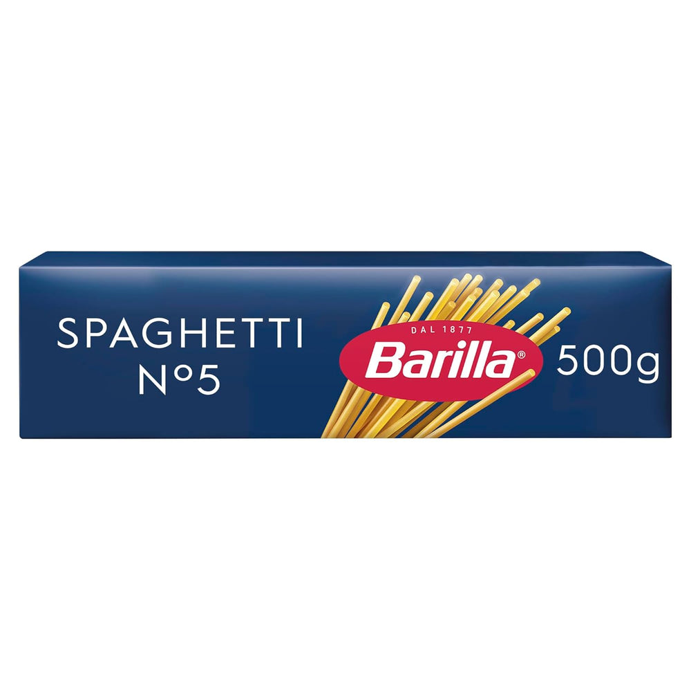 Barilla Pasta Klassische Spaghetti n.5 aus hochwertigen Hartweizen immer al dente, (1 x 500 g), geschmacklos