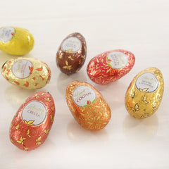 Schokoladen-Auswahl-Eier | 288 g | 2 x Haubeneier und Schokoladentrüffel | 3 x 90g | Feinste Marc de Champagne-Trüffel in weißer Schokolade | Osterschokolade | Geschenk aus Schokolade