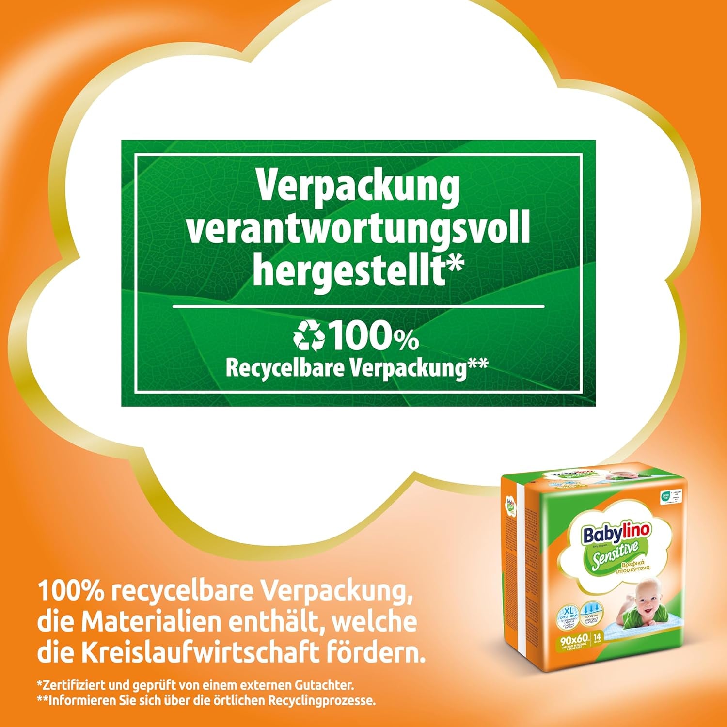 Sensitive Feuchttücher, 90 x 60 cm, extra saugfähig, 14 Stück