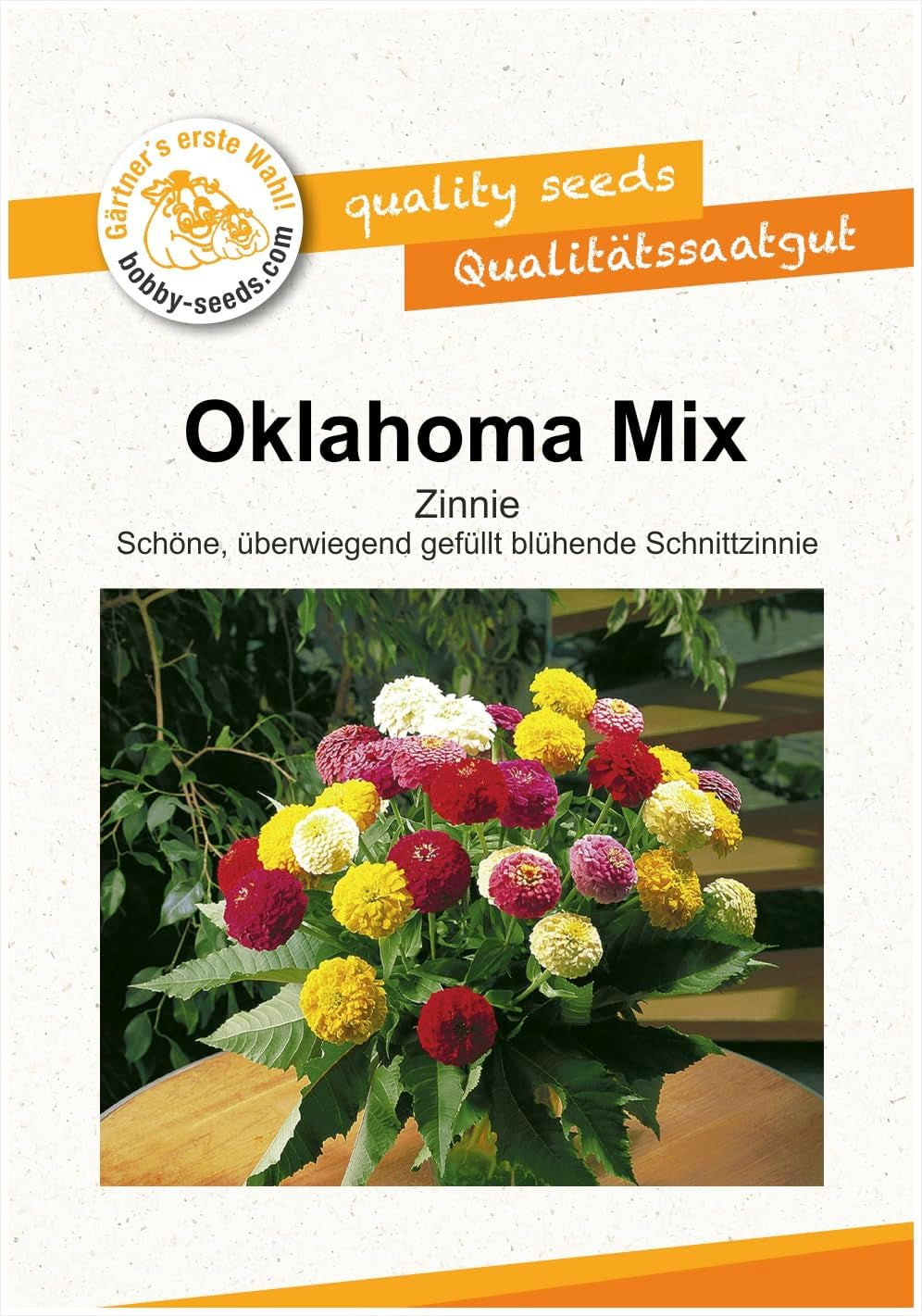 Blumensamen Oklahoma Mix Zinnie Portion