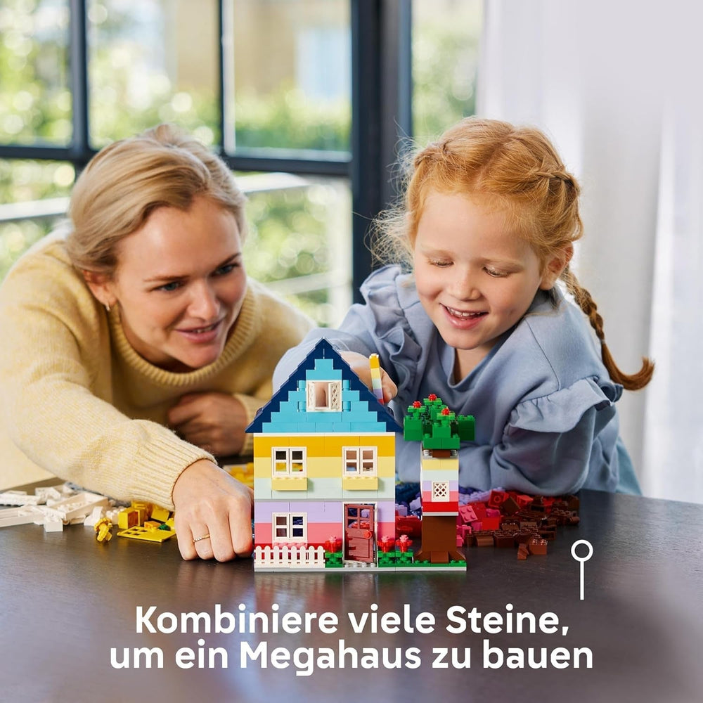 LEGO Classic Kreativhäuser, Bausteinset für Kinder, 850 Steine Bauspielzeug, Hausbauspielzeug mit Zubehör, Geschenk für Jungen und Mädchen ab 4 Jahren 11035 Bausets Beuche den LEGO-Store