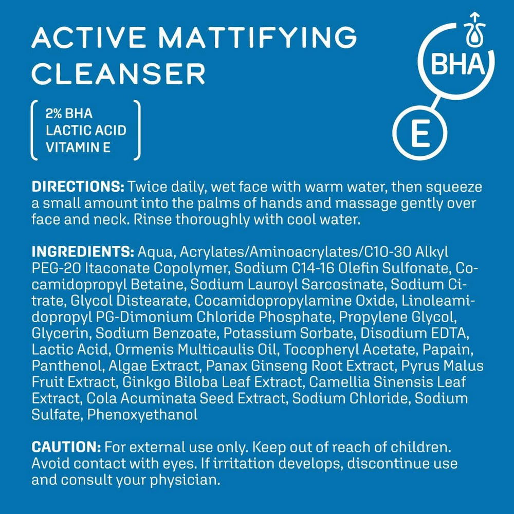 DCL Skincare Active Mattifying Cleanser, 2 % Salicylsäure, Milchsäure, 198 ml Kosmetik und Schönheit Naty Shop