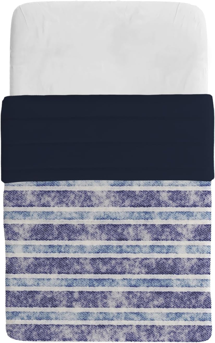 Einfache Sommerdecke, Mikrofaser, Jeansstreifen, 200 x 240 cm. Steppdecken und Steppdecken Naty Shop