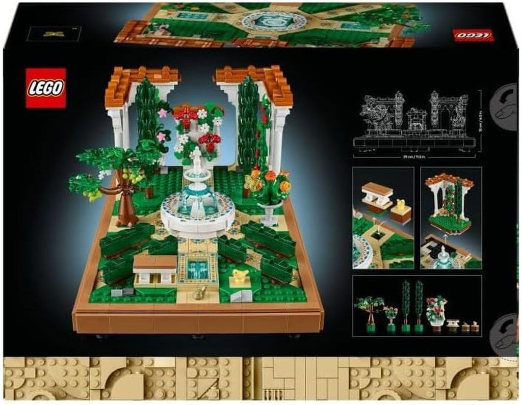 LEGO Icons Fountain Garden - Set de construcție în miniatură pentru adulți cu frunze, chiparoși, copaci, liane, flori - Idee creativă de cadou pentru ziua de naștere, cadou de casă pentru femei, bărbați - 10359 Seturi de constructie Besuche den LEGO-Store