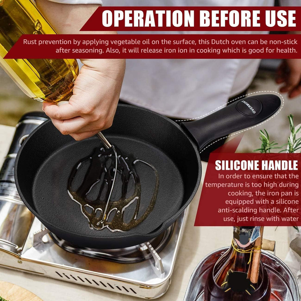 OVERMONT Grillpfanne aus Gusseisen mit Griff Töpfe und Pfannen Naty Shop