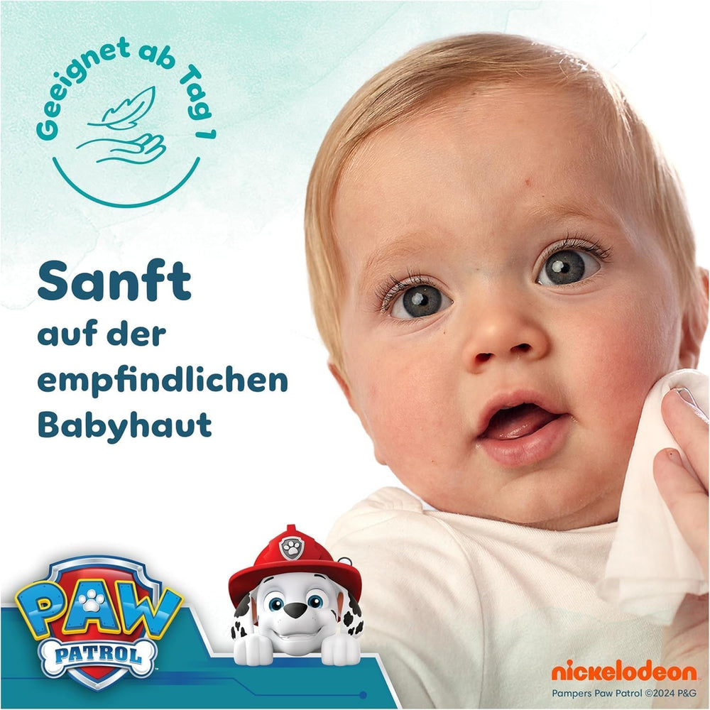 Pampers Harmony Aqua Baby Wipes Paw Patrol 15 Packung mit 48 Tüchern 720 Babyfeuchttücher helfen, den natürlichen pH-Wert der Haut wiederherzustellen. Leichte Lotion 99 % Wasser