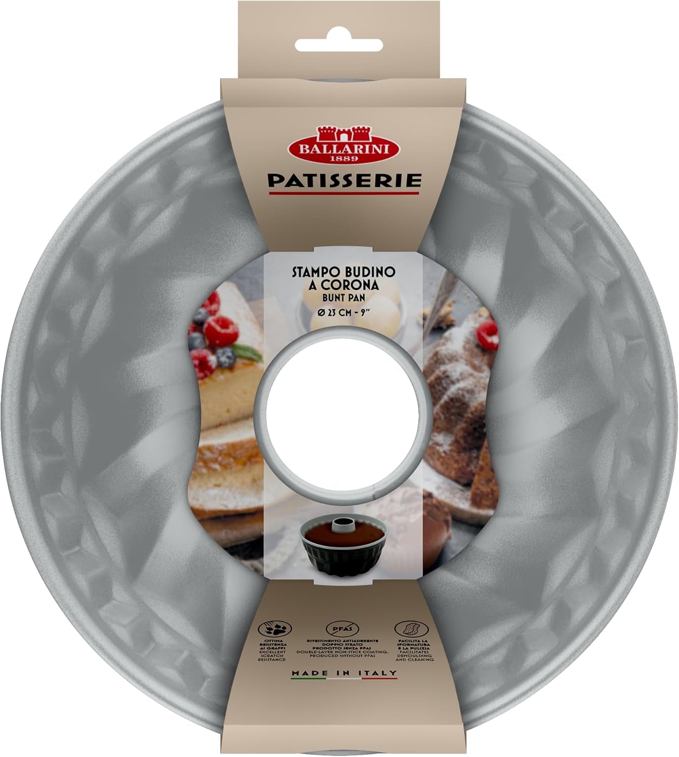 Ballarini, Tava de copt, diverse modele Matrite si tavi pentru copt Naty Shop Gri Matrita pentru budinca, coroana 23 cm