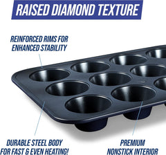 Blue Diamond Bakeware 12Er Muffinform Mit Antihaftbeschichtung, Blau Formen und Backbleche Naty Shop