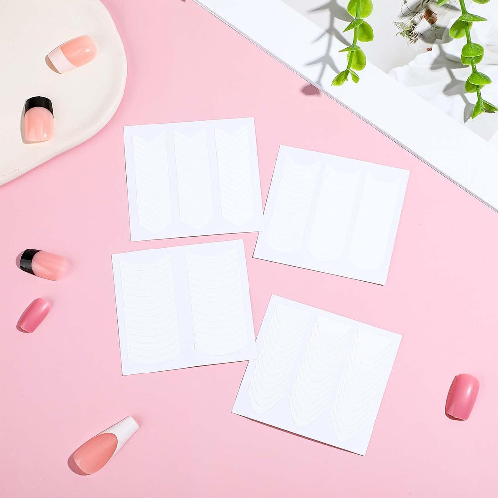 1620 Stück French Schablonen Nägel,French Nail Schablone,Maniküre Schablonen,Selbstklebende Nail Art Sticker Frenchs Für DIY Nageldesign Maniküre Dekoration Nageldesign Zubehör
