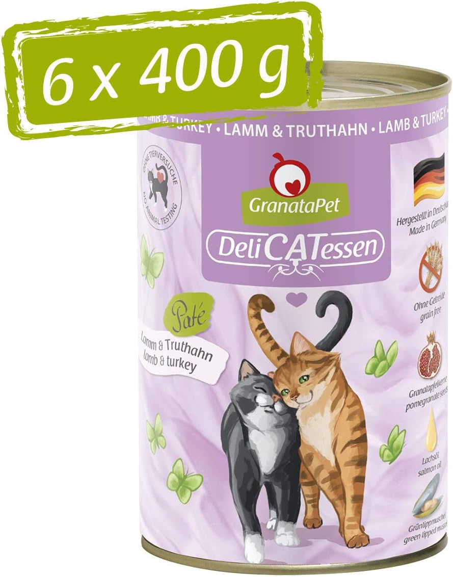 Granatapet Delicatessen Chicken PUR, hrană umedă pentru pisici, hrană fără cereale & fără zahăr adăugat, hrană pentru pisici cu conținut ridicat de carne & uleiuri de înaltă calitate, 6 X 400 G