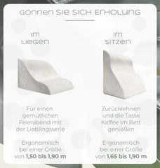 Pernă de citit pentru pat și canapea, pernă confortabilă pentru spate cu spumă cu memorie, pernă antireflux utilizabilă ca pernă cu pană pentru pat, spătar sau tăblie, pană confortabilă pentru pat ca suport plăcut pentru spate