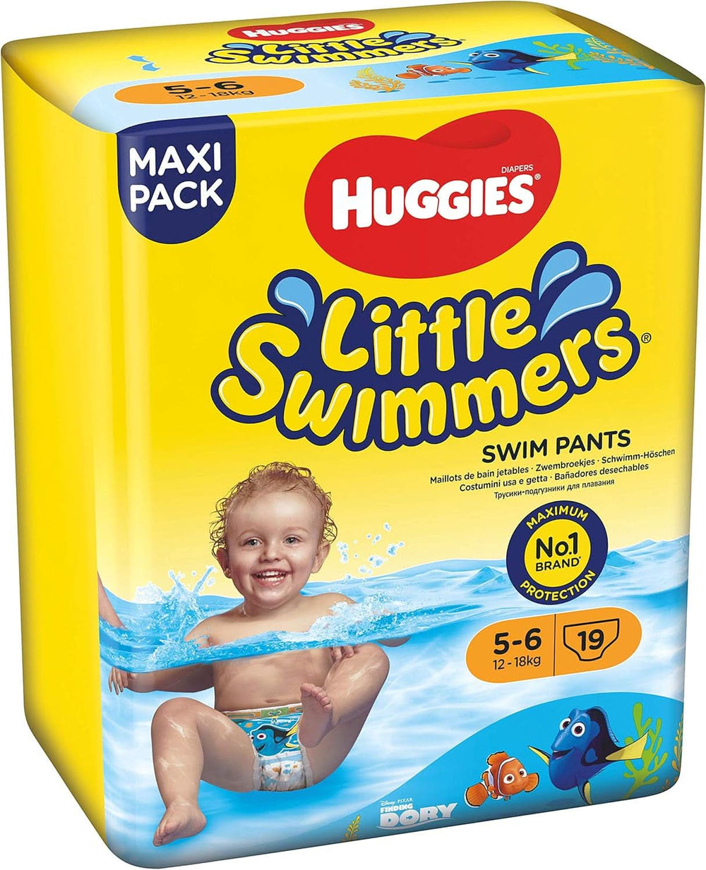Huggies Little Swimmers Größe 5–6, Großpackung mit 19 Stück. Mutter und Baby Naty Shop