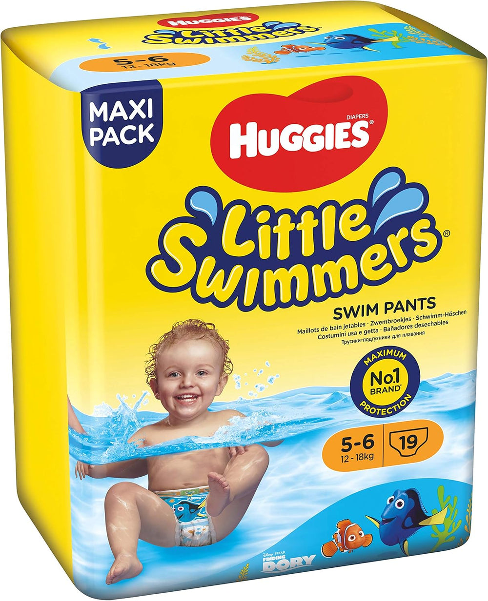 Huggies Little Swimmers Schwimmwindeln Größe 5/6 (12–18 kg), 1 Packung mit 19 Stück