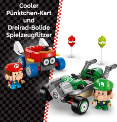 LEGO Mario Kart – Baby Mario Vs. Baby Luigi Nintendo-Sammelfiguren 2 baubare Speedmen-Spielzeuggeschenk für Jungen, Mädchen und Gamer ab 8 Jahren Abenteuerspielzeug 72034 Bausets Besuchen Sie den LEGO-Store