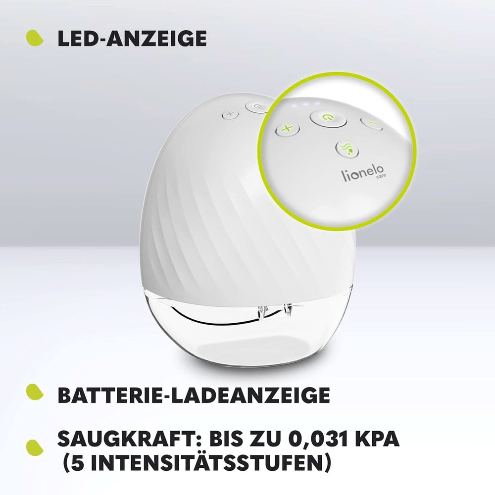 Elektrische Milchpumpe LIONELO Fidi Free 2, Massagemodus, 5 Intensitätsstufen Zubehör Essen und Stillen Bebe Naty Shop