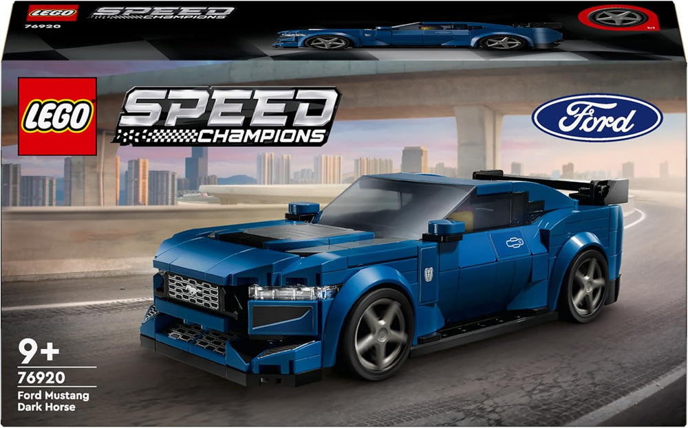 LEGO Speed Champions Ford Mustang Dark Horse Sportwagen Minifiguren, Autospielzeug für Kinder zum Bauen, Spielen und Ausstellen, Geschenk für Jungen, Mädchen und Autofans ab 9 Jahren. 76920 Bausets. Besuchen Sie den LEGO-Store