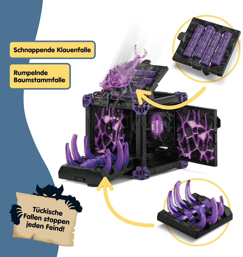 SCHLEICH ELDRADOR Kreaturen | Battle CAVE Schattenassel 42675 | Set aus ELDRADOR Battle Cave mit Monster und Schattenkristall | Kampfhöhlen zur Arena stapelbar | Spielzeug ab 7 Jahren | 34 Teile
