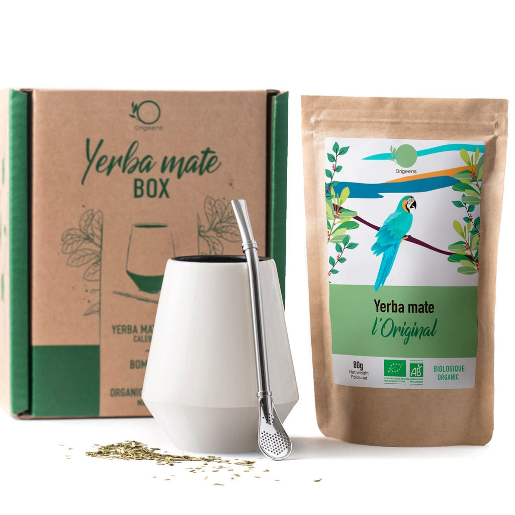 SET DE CEAI MATE ORIGEENS Cu cană pentru mate din Portugalia, bombilla și ceai Yerba Mate BIO - Set cadou original